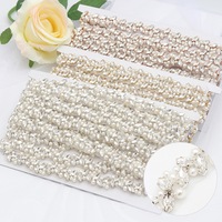 Vente en gros de mode : Applique de garniture personnalisée avec motifs floraux, perles, cristaux et strass pour vêtements, chaussures et nail art