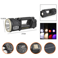 Lampe de poche LED solaire multifonctionnelle super lumineuse, rotative, avec batterie intégrée, pour urgences et recherche – Offre spéciale