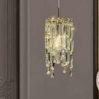 Lampe suspendue en cristal unique de luxe, petite lampe de plafond moderne pour la décoration d'hôtel, de restaurant, d'îlot de cuisine