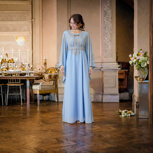 ชุดอาบายะห์รอมฎอน R-375 สำหรับผู้หญิง ผลิตตามแบบ ODM สไตล์ชุดสุภาพแบบดูไบ เสื้อผ้าอิสลาม ดีไซน์สวยงาม ไซส์ XXL ระบายอากาศได้ดี - Product Image 3