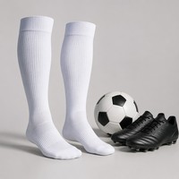 Chaussettes de football haute performance, chaussettes athlétiques côtelées au-dessus du genou, chaussettes d'entraînement respirantes pour les sports d'équipe, design uni