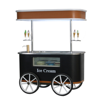 Vitrine à gelato, kiosque, congélateurs à sucettes glacées, chariot de présentation de crème glacée italienne à poussée manuelle