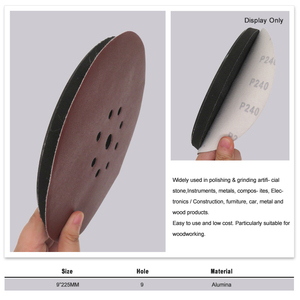 Discos de Lija de Óxido de Aluminio Rojo de 9 Pulgadas y 9 Agujeros, Discos de Lija con Velcro, Papel Abrasivo para Pulir Madera, Metal y Vidrio - Product Image 4