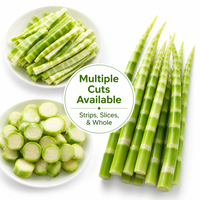Légumes de cuisine : Légumes verts en carton personnalisé OEM, pousses de bambou vertes entières en saumure 500g, chair croustillante et épaisse