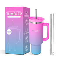Gobelet isotherme Everich 40oz en acier inoxydable à double paroi, personnalisable, design classique, avec poignée métallique, populaire pour le camping