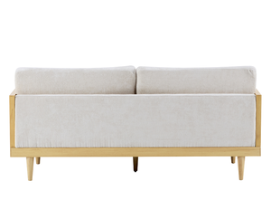 Canapé 3 places à accoudoirs carrés, capitonné en bouclette, avec rembourrage en éponge et structure en bois – Ensemble moderne pour salon/chambres/appartement/bureau - Product Image 6