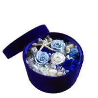 Boîte-cadeau de fleurs florales rondes avec logo personnalisé Boîtes en velours pour fleurs Boîte-cadeau de maman pour la Saint-Valentin