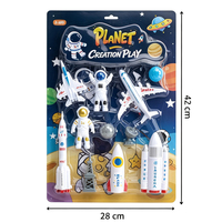 Ensemble de jouets à rétrofriction sur le thème de l'exploration spatiale, kit de modèles d'astronautes, fusées et avions, cadeau ludique pour enfants sur le thème de l'espace