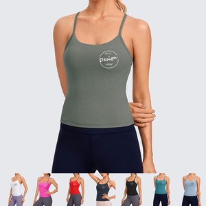 Camiseta sin mangas de poliéster de secado rápido de alta calidad para mujer, Camiseta ajustada con estampado personalizado para Yoga y Fitness, camiseta de tela elástica - Product Image 5