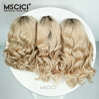 Peluca frontal de encaje transparente HD 13x4, cabello chino virgen, onda natural, rubio caramelo con efecto de fusión en la raíz, proveedor de fábrica