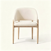 Ensemble de salle à manger moderne et écologique en bois massif et tissu, 7 pièces, avec fauteuil de salle à manger