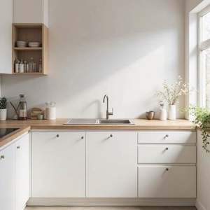 Gabinetes de Cocina Impermeables Personalizados Estilo Shaker con Puertas y Cajones de Cierre Suave, Fácil Instalación, Gabinetes de Cocina de Madera - Product Image 1