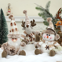 Figurines de table neutres à carreaux (gnomes, rennes, bonhommes de neige) pour Noël et l'hiver, décoration de cheminée, cadeau de style neutre