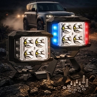 Nouveau Phare Antibrouillard LED Bicolore 12V 4 Pouces IP67 Étanche 35W à Faisceau Concentré Clignotant pour Camion, VTT, SUV, Bateau - Vente en Gros