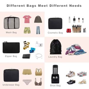 Large Capacity 6-Piece Expandable Travel Packing Cubes With Memory Cloth-Portable <b>Wardrobe</b> Organizer Set - Product Image 3