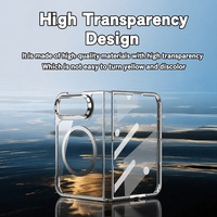 Étui de téléphone pliable C0493, respectueux de la peau, transparent, électro-plaqué, luxueux, uni, magnétique, pour iPhone Duo