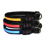 Collier lumineux pour chien à LED rechargeable par USB, collier de sécurité pour animaux de compagnie qui brille dans le noir, en cuir PU réfléchissant, rubans simples, taille moyenne et grande