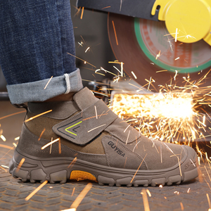 Chaussures <span class=keywords><strong>de</strong></span> sécurité anti-brûlure <span class=keywords><strong>de</strong></span> haute qualité pour soudeurs, chaussures <span class=keywords><strong>de</strong></span> travail anti-écrasement et anti-perforation pour hommes, chaussures industrielles pour hommes avec fermeture auto-agrippante - Product Image 1