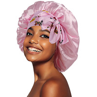 Bonnets en satin élastique de grande taille, bonnet de sommeil africain imprimé à large bande, pour femmes, voyage décontracté, utilisation en polyester, plage, extérieur
