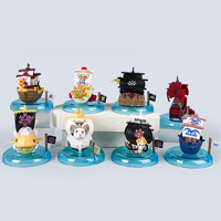 Boîtes aveugles à la mode dessin animé Anime une pièce Zoro Luffy bateau pirate boîtes mystère PVC figurine jouets décoration voiture ornements
