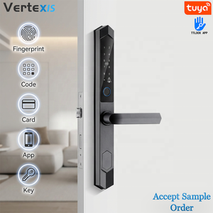 Serrure de porte à empreinte digitale en alliage d'aluminium Vertexis <span class=keywords><strong>DQ8</strong></span>, déverrouillage par clé, mot de passe, carte via Tuya Wi-Fi, étanche IP65, alarme anti-vandalisme, faible consommation - Product Image 1