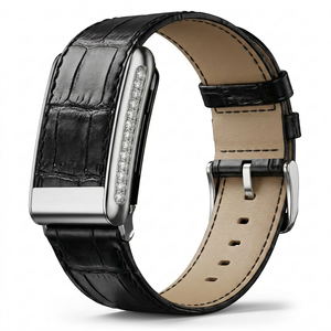 Correa de Cuero de Cocodrilo Genuino de 24 cm Ajustable, Correa de Repuesto para Reloj Inteligente Lista para Enviar con Incrustaciones de Piedras para Whoop 5.0 - Product Image 3