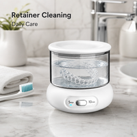 Nettoyeur à ultrasons 2026 pour appareils dentaires et gouttières, 240 ml, avec chambre en verre transparent, 24 W