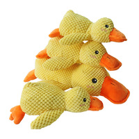 Jouet pour chien en peluche canard jaune, écologique, imperméable, résistant aux morsures, avec son couinement, saveur poulet, en fibre de polyester pour le sommeil et le jeu
