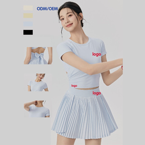 เสื้อโยคะแขนสั้นแบบมีโครงดันทรง คัพในตัว ทรงเข้ารูป ระบายอากาศได้ดี ยืดหยุ่น เหมาะสำหรับออกกำลังกายแบบเข้มข้นสูง - Product Image 1