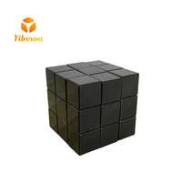 Cube Magique de Vitesse à Trois Niveaux en Plastique Noir Uni Lisse de 7 cm pour Impression Photo Personnalisée
