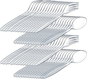 Juego de cubiertos de plástico desechables personalizados para comida rápida para llevar Frost Technique Vajilla Cubiertos para <span class=keywords><strong>el</strong></span> almuerzo y la cena - Product Image 1