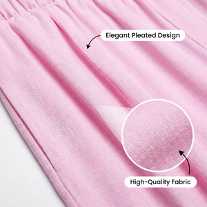 ZEVITY Pantalon Harem décontracté pour <span class=keywords><strong>femme</strong></span>, couleur unie, taille élastique, plissé, longueur cheville, idéal pour les vacances d'été - Product Image 5