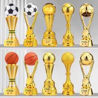 Coupe de trophée sportif en bois doré personnalisée pour événements de football, vente en gros, cérémonie de reconnaissance, verres à bière promotionnels