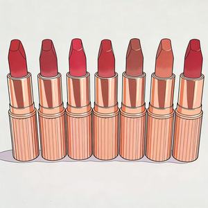 Rouge à lèvres de luxe personnalisé avec logo OEM, tube doré, label privé, rouge à lèvres mat de luxe végétalien et waterproof, vente en gros - Product Image 2