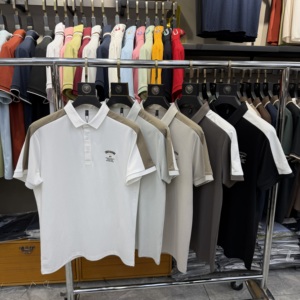 Polo de Manga Corta Transpirable de Algodón Mercerizado Brillante y Poliéster, Personalizable en Varios Colores, para Hombre, Estilo Ejecutivo - Product Image 1