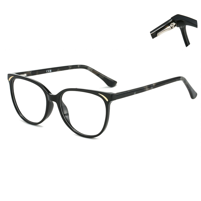 New Luxury Optical Glasses Round Spring Hinge TR90 Gafas Acetate Eyewear Spectacle Frame for Women