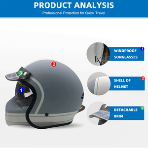 Casque de moto intégral rétro vintage de haute qualité avec fermeture rapide pour la course automobile – Vente en gros - Product Image 4