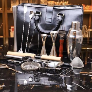Chuyên Nghiệp <span class=keywords><strong>Bartender</strong></span> Túi Du Lịch Kit Thanh Công Cụ 17-Mảnh Thép Không Gỉ Thanh Công Cụ Thiết Lập Kim Loại Cầm Tay Dễ Dàng Mang Theo - Product Image 2