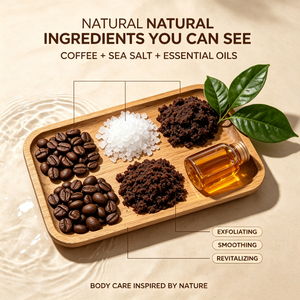 ETRUN ALISA PrivateLable Gommage corporel biologique au café et au sel de mer, exfoliant pour femmes, aide à éliminer les peaux mortes, texture lisse - Product Image 4