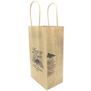 Take Away <b>Small</b> Shopping <b>Bag</b> Gift <b>Bag</b> Manufacturer 4 <b>Sides</b> Kraft Paper Coffee <b>Bag</b> - Product Image 2