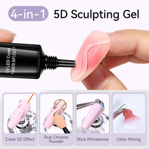 BORN PRETTY 15g Gel Transparent 5D pour Nail Art, Sans HEMA ni TPO, Gels Sculptants 3D pour Ongles, Tube Souple pour DIY, Sculpture et <span class=keywords><strong>Dessin</strong></span> de Lignes - Product Image 2