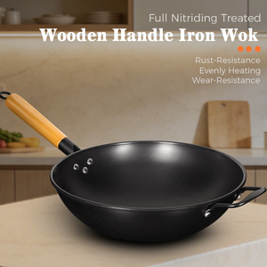 Wok Chino <span class=keywords><strong>de</strong></span> Hierro <span class=keywords><strong>de</strong></span> Alta Calidad Resistente a <span class=keywords><strong>la</strong></span> Oxidación para el Hogar y Restaurantes - Product Image 2