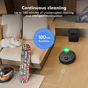 Aspirateur robot à vide automatique avec fonction de nettoyage à sec humide filtre HEPA à piles prise ue maison hôtels télécommande - Product Image 5