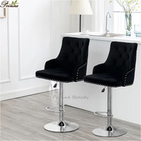 Luxus Nordic Tilford Rustikal Drehbar Pink & Gold Samt Verstellbar Beauty Spa Salon Höhe Barhocker