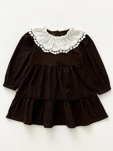 Vestito in Velluto a Coste per Bambine Nuova Collezione Primavera 2026 <span class=keywords><strong>Abiti</strong></span> per Bambine <span class=keywords><strong>3</strong></span> <span class=keywords><strong>4</strong></span> 5 6 Anni <span class=keywords><strong>con</strong></span> Colletto Floreale in Pizzo - Product Image 6