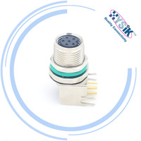 Connecteurs industriels IP67 M8 à 4, 5, 6, 8 broches pour montage sur panneau PCB, blindés, pour capteurs