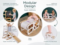 Tour d'apprentissage Montessori 8 en 1 escabeau pour enfants tour convertible pour tout-petits pour comptoir de cuisine table d'apprentissage et ensemble de chaises