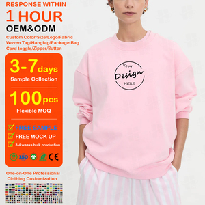 เสื้อสเวตเชิ้ตคอกลมผ้าคอตตอนผสมโพลีเอสเตอร์เนื้อหนาคุณภาพสูง พิมพ์โลโก้ตามสั่ง หลายสี - Product Image 1