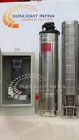 Pompe submersible triphasée solaire DC 7,5 CV en acier inoxydable SUNLIGHT INFRA ENERGY pour l'irrigation agricole haute performance