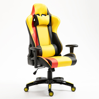 Silla Giratoria de Cuero Estilo Racing con Respaldo Ajustable, Silla Ergonómica para Oficina, Computadora y Juegos
